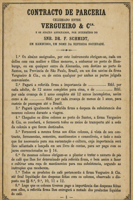 Primeira página de um Contrato de Parceria