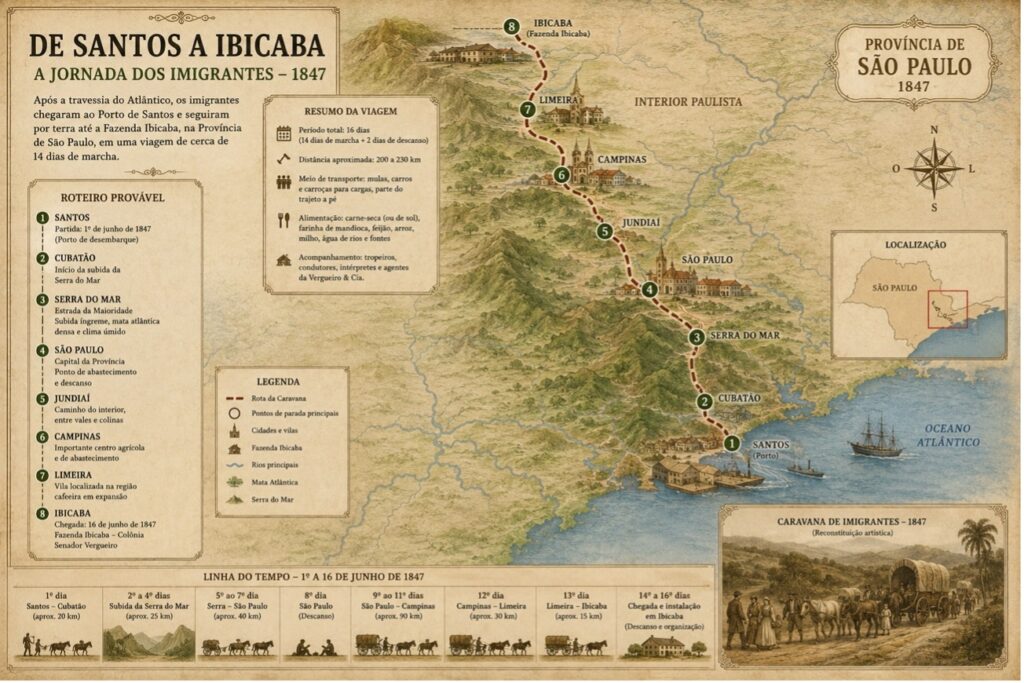 De Santos a Ibicaba o caminho dos imigrantes