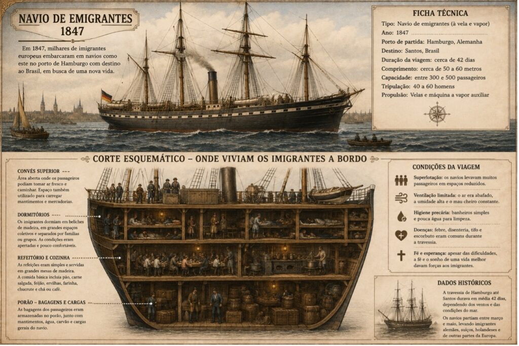 O navio do imigrante em 1847
